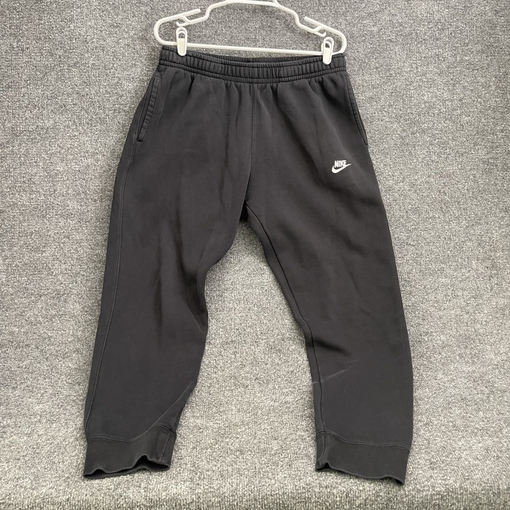 Nike Sportswear Club Fleece Jogger Mens Sz L Cuffed Sweatpants Black BV2671 - Picture 1 of 13